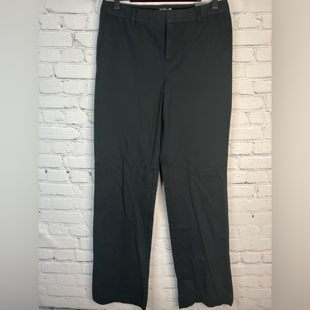 Eddie‎ Bauer Womens Black Vashon Trouser size 8L Cotton Mid Rise NEW WITH TAGS
